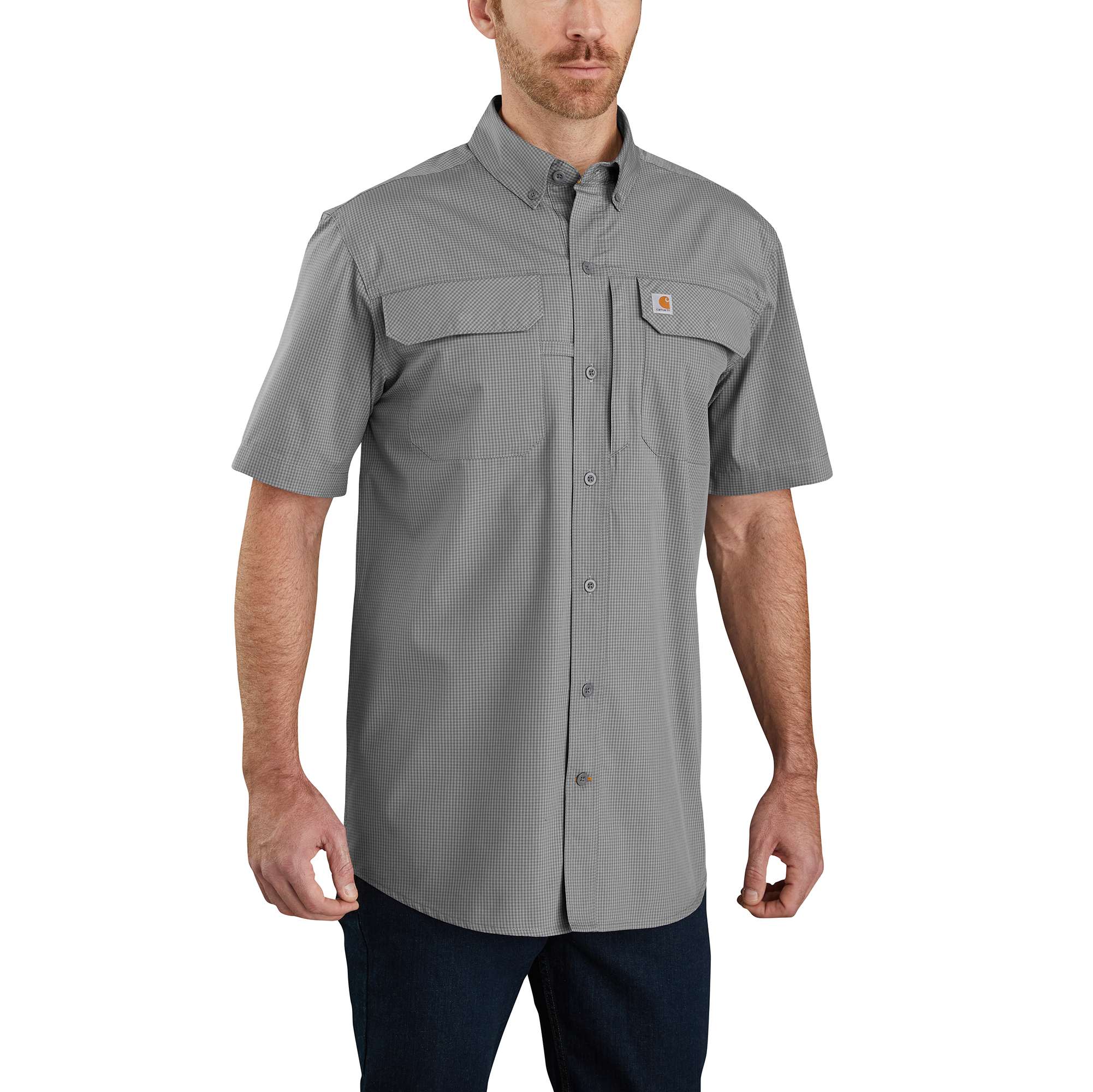 Carhartt Force® Relaxed Fit Lightweight Short-Sleeve Button-Front Plaid Shirt