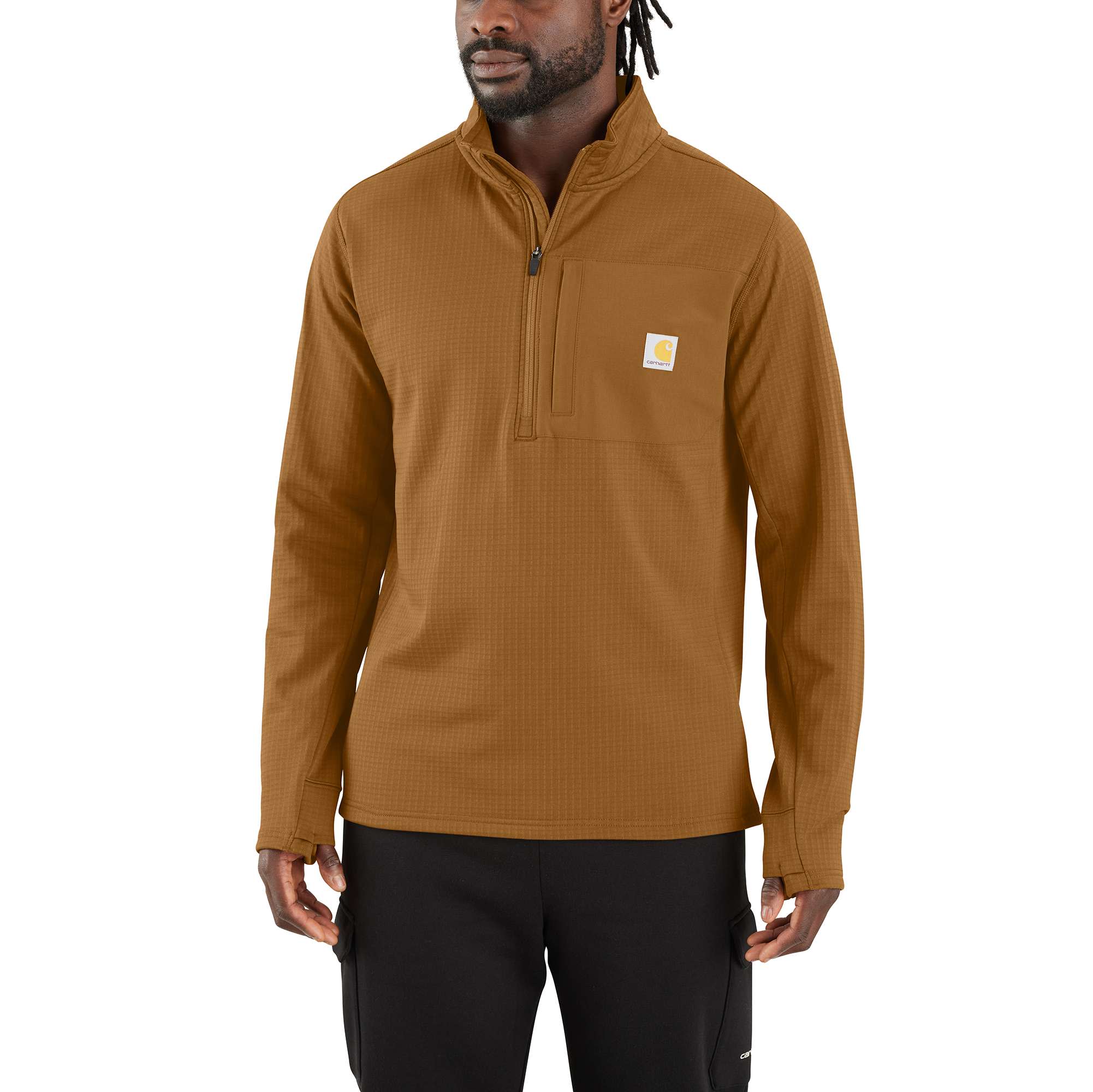 Carhartt ForceĀ® Relaxed Fit Mock Neck Half-Zip Fleece-Lined Shirt