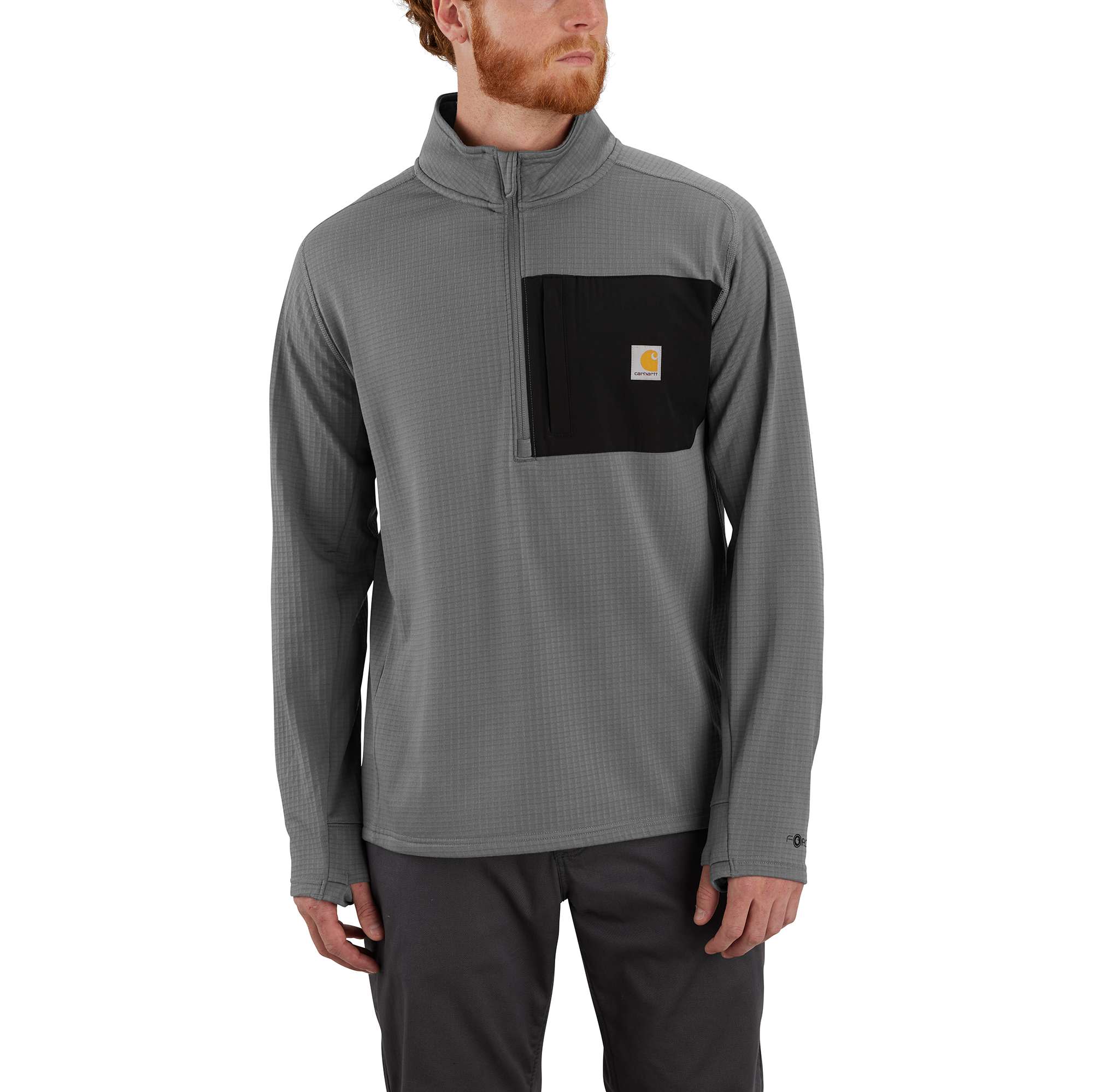 Carhartt ForceĀ® Relaxed Fit Mock Neck Half-Zip Fleece-Lined Shirt
