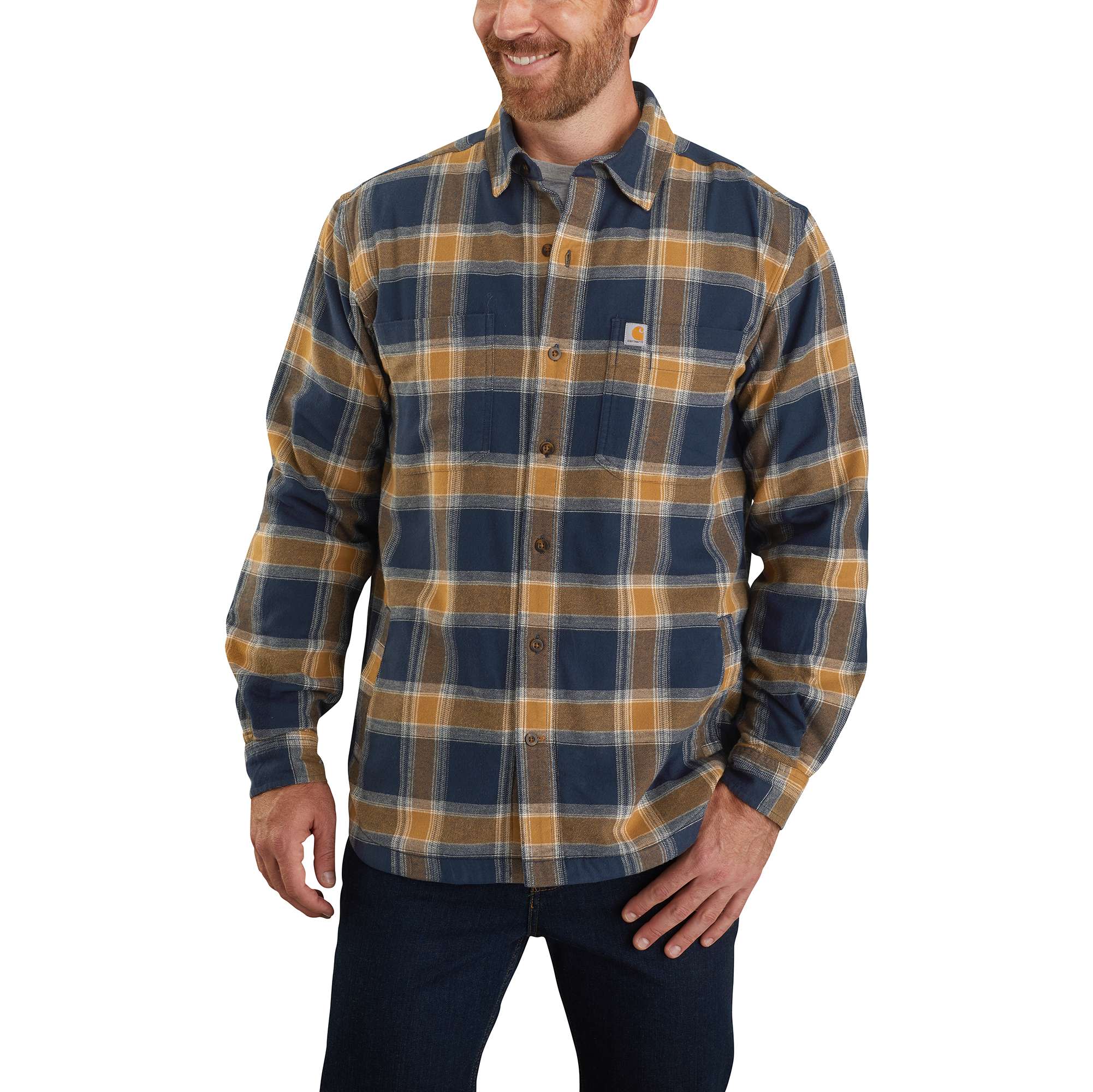 Carhartt® Rugged Flex® Relaxed Fit Flannel Fleece-Lined Plaid Shirt
