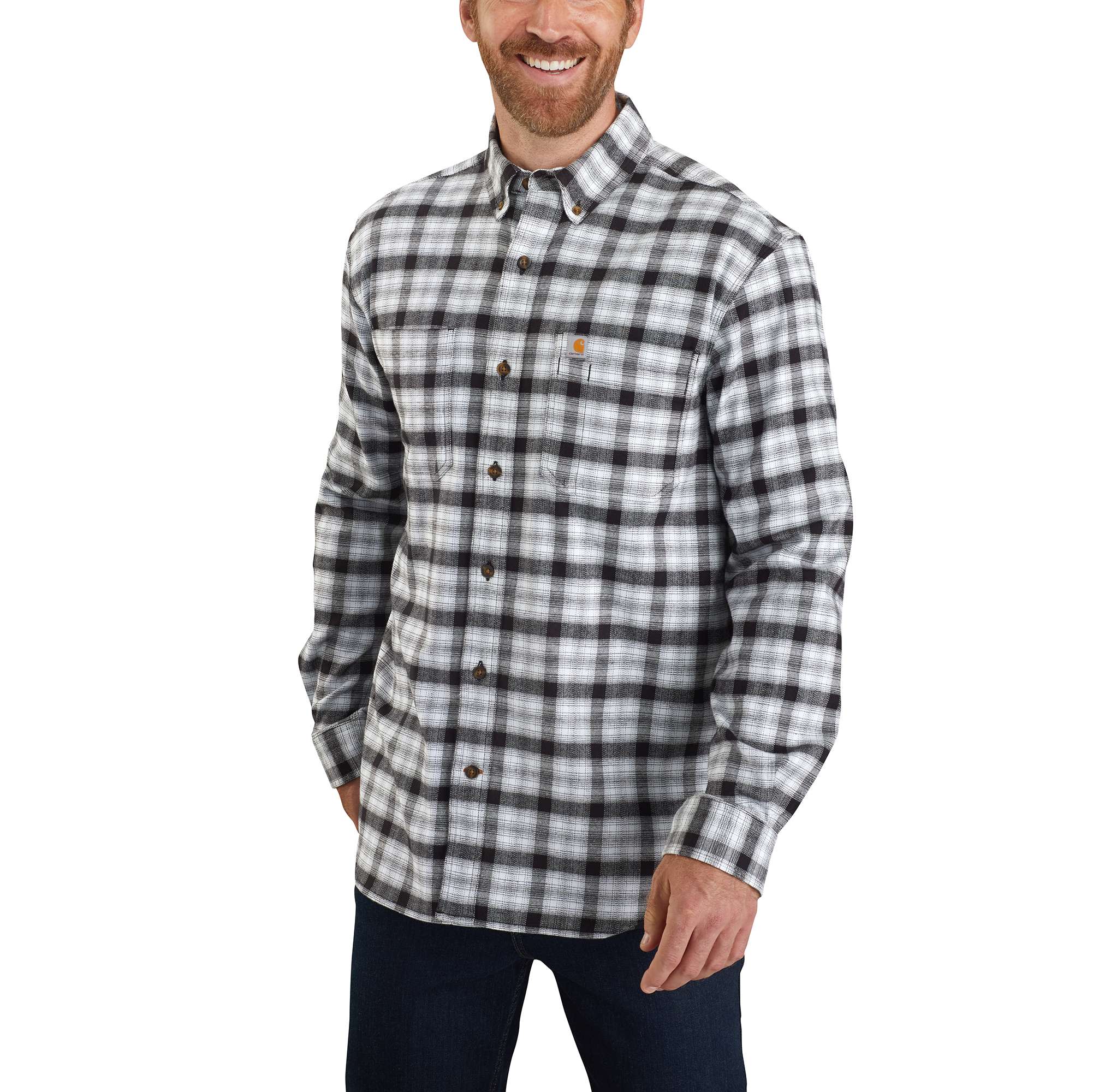 Carhartt® Rugged Flex® Relaxed Fit Flannel Long-Sleeve Plaid Shirt