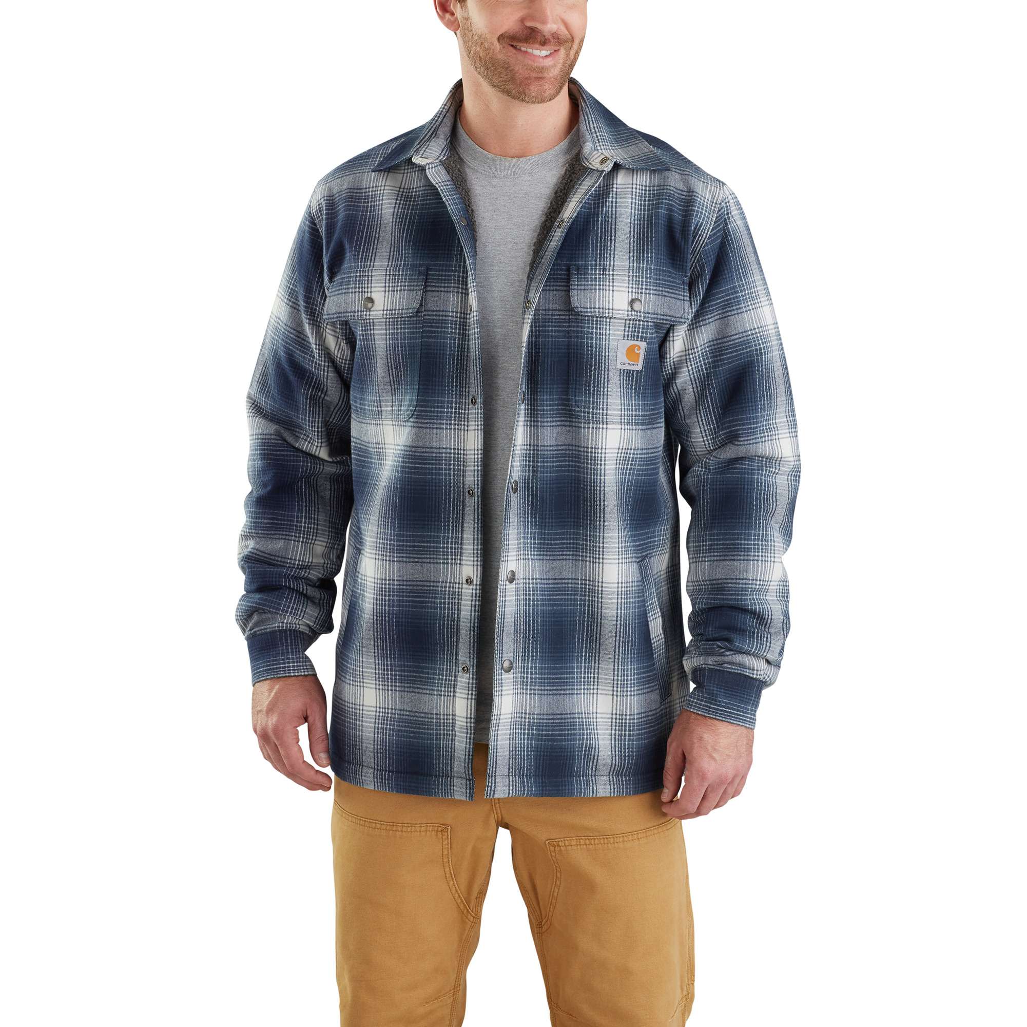 Hubbard Sherpa-Lined Plaid Flannel Shirt Jac