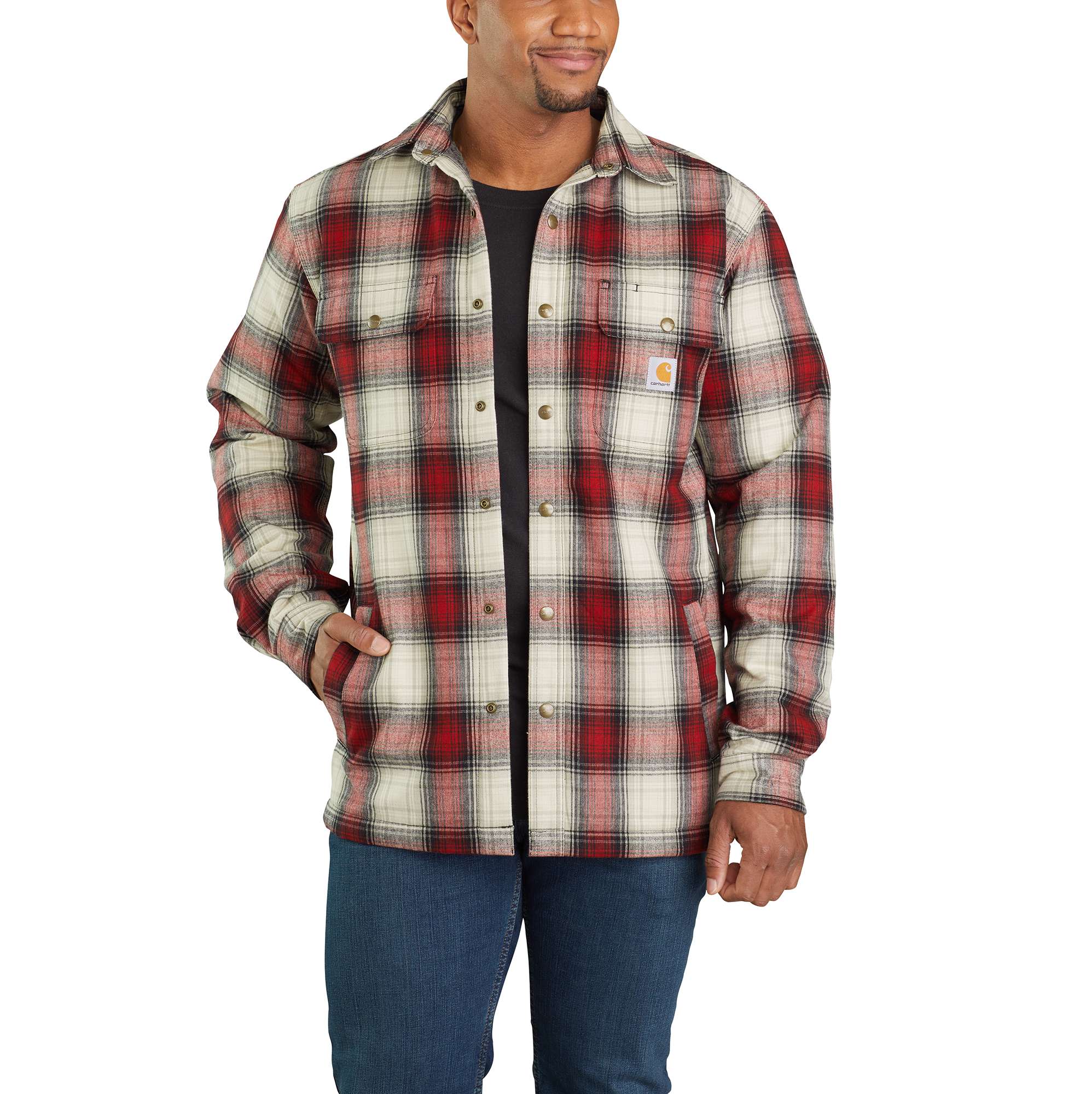 Hubbard Sherpa-Lined Plaid Flannel Shirt Jac