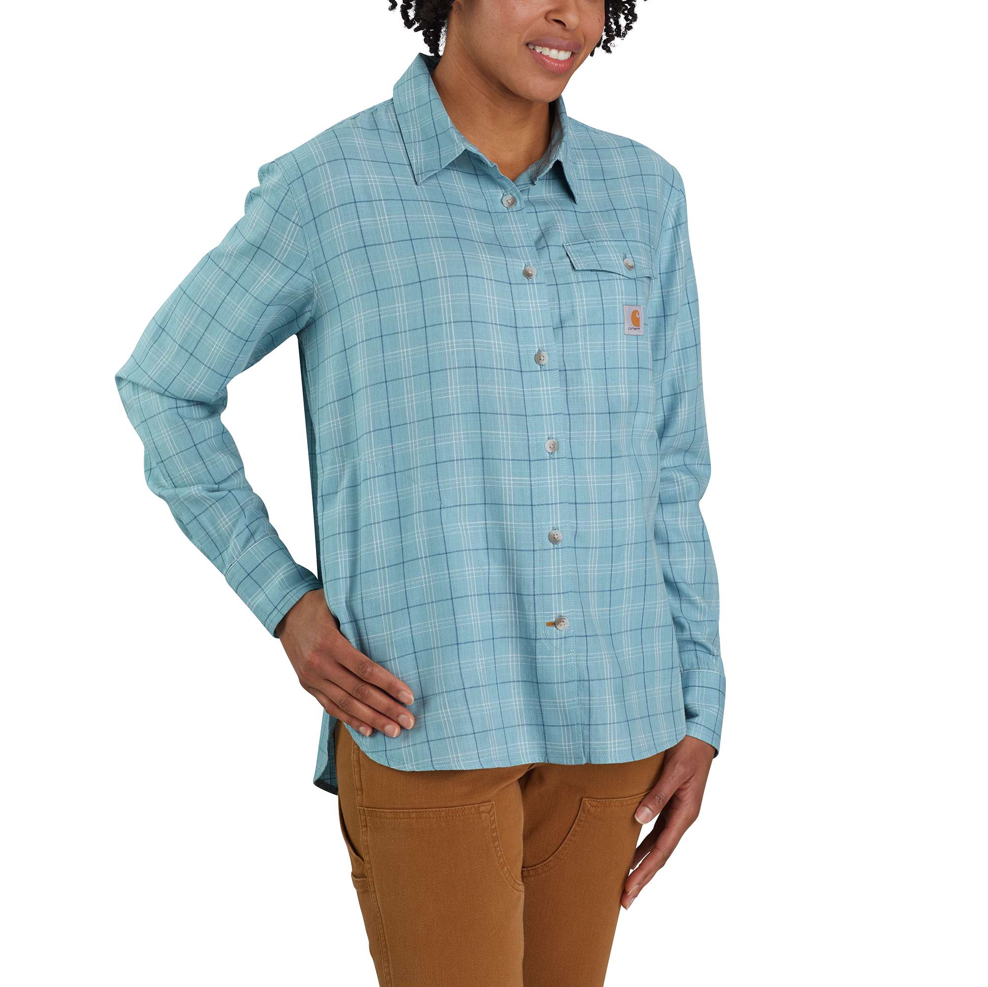 Loose Fit Lightweight Plaid Shirt - Image 2