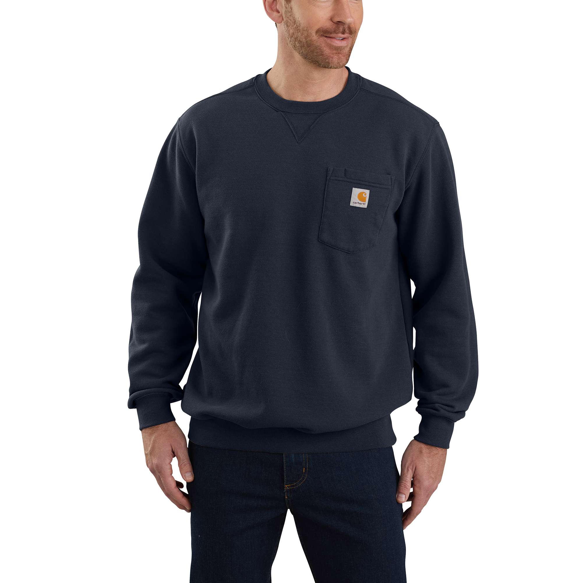 Loose Fit Midweight Crewneck Pocket Sweatshirt