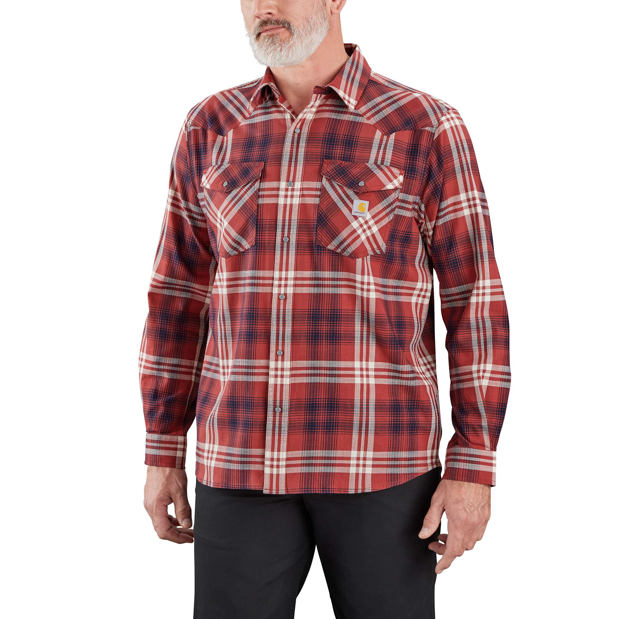 Montana Rugged Flexâ„¢ Relaxed Fit Lightweight Long-Sleeve Snap-Front Plaid Shirt