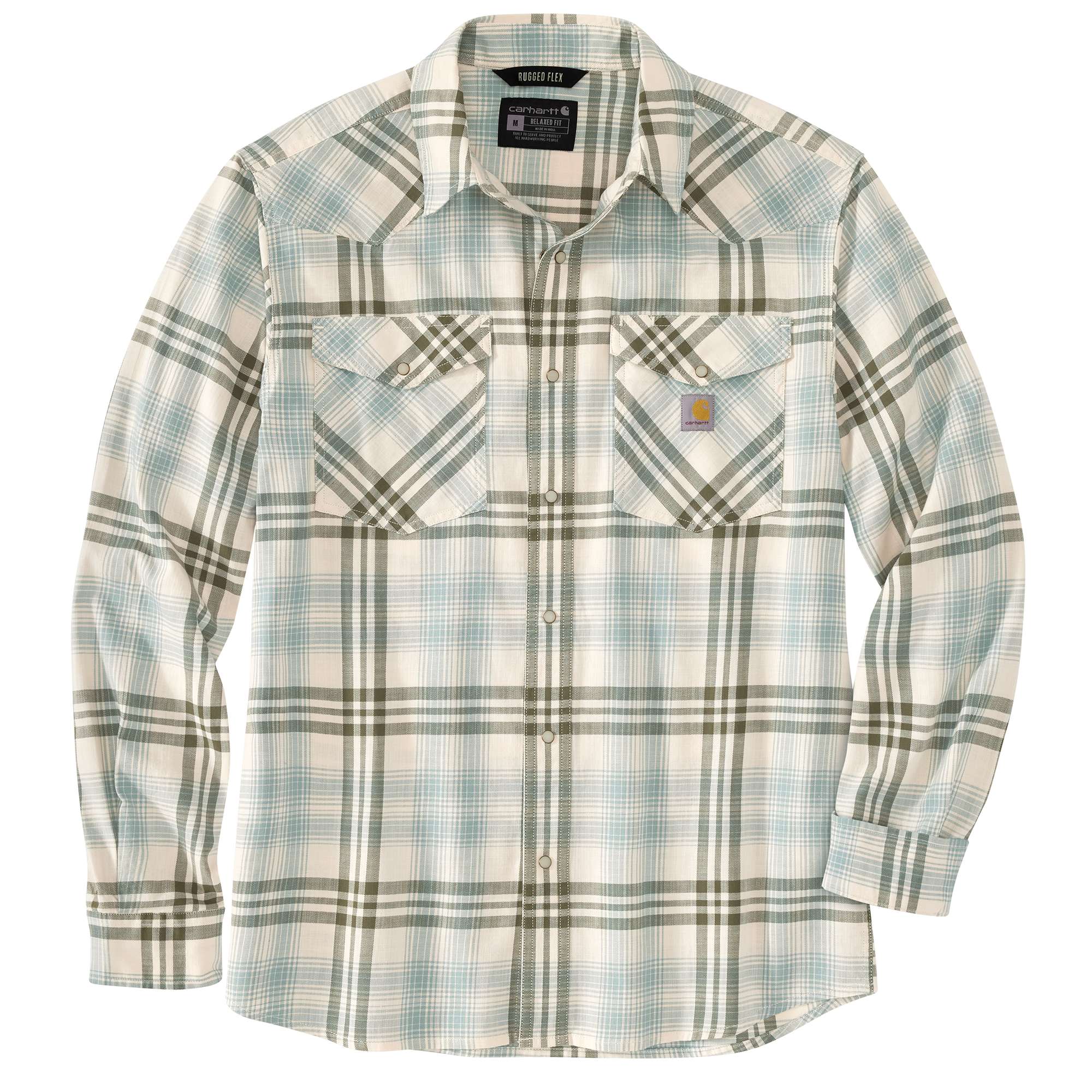 Montana Rugged Flexâ„¢ Relaxed Fit Lightweight Long-Sleeve Snap-Front Plaid Shirt