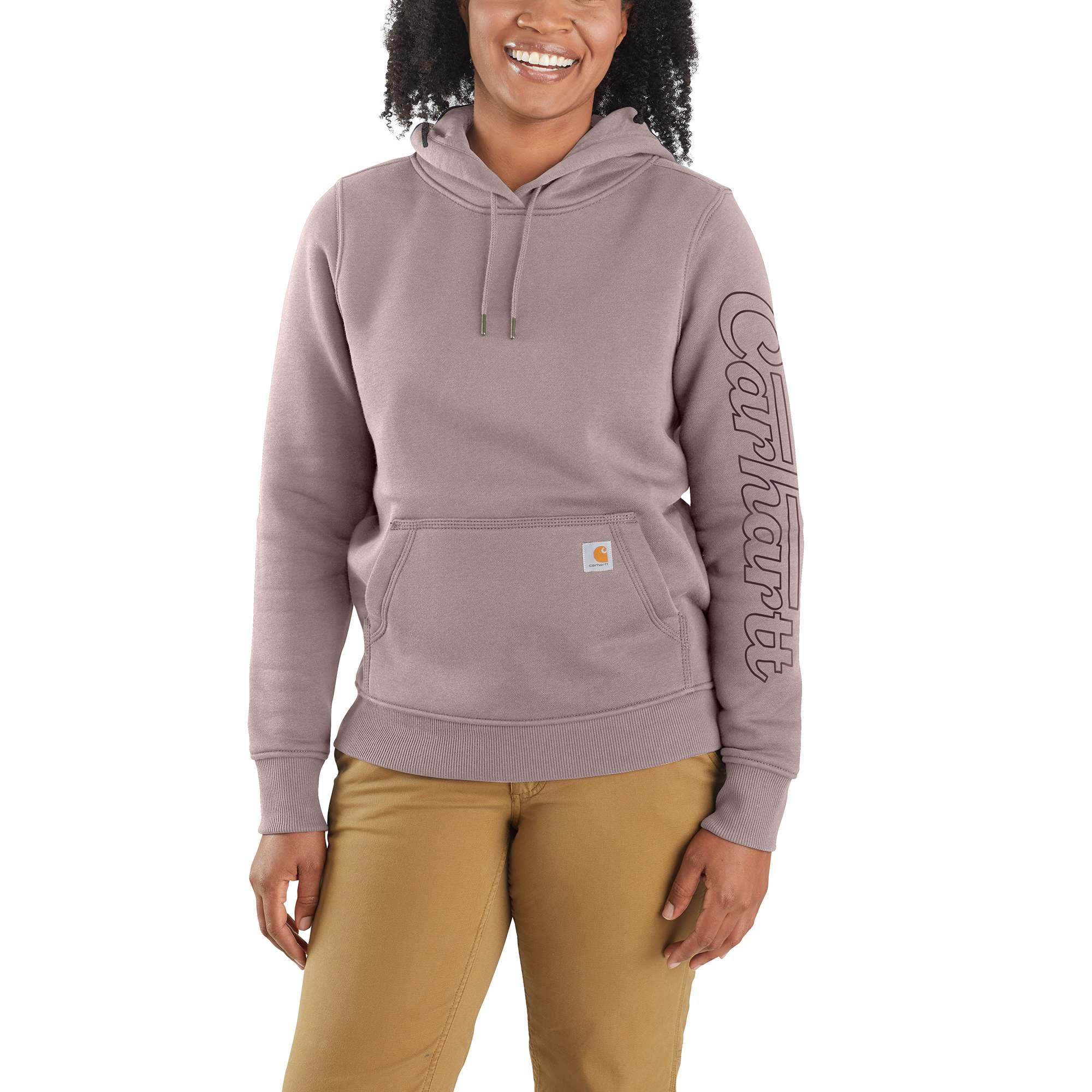Rain DefenderĀ® Relaxed Fit Midweight Logo Sleeve Graphic Sweatshirt