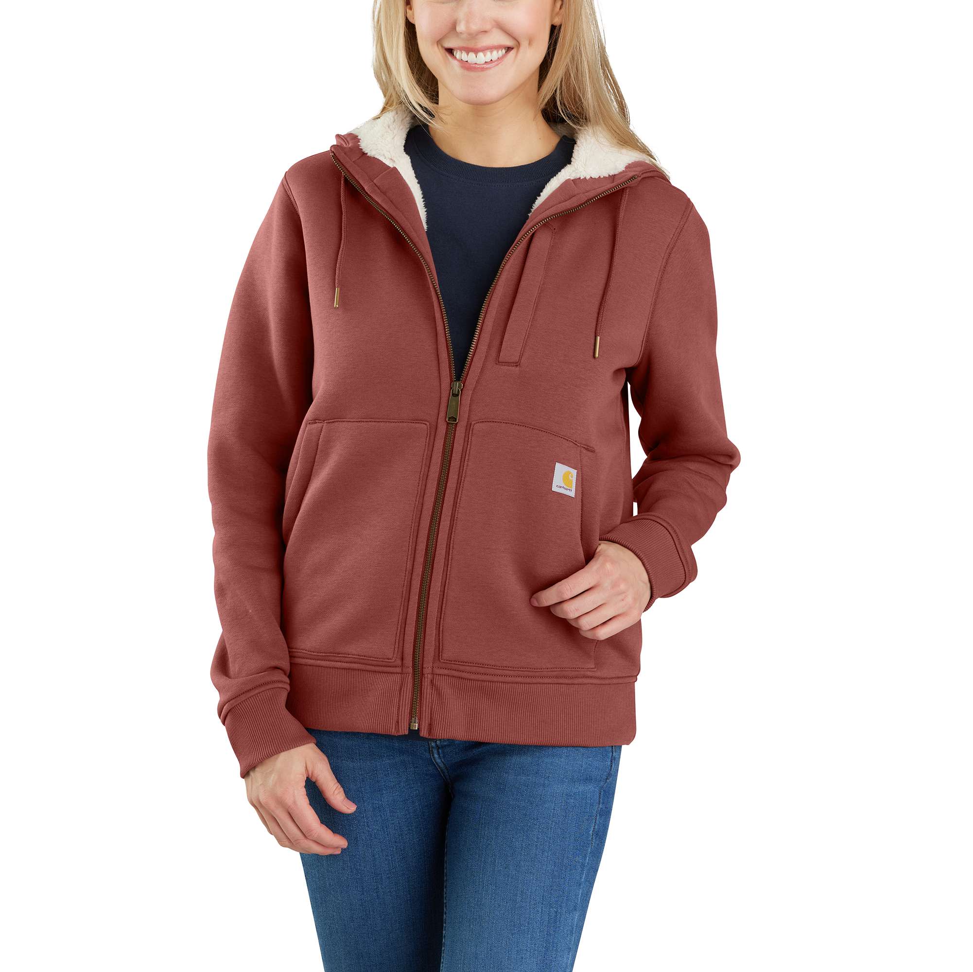 Relaxed Fit Midweight Sherpa-Lined Full-Zip Sweatshirt