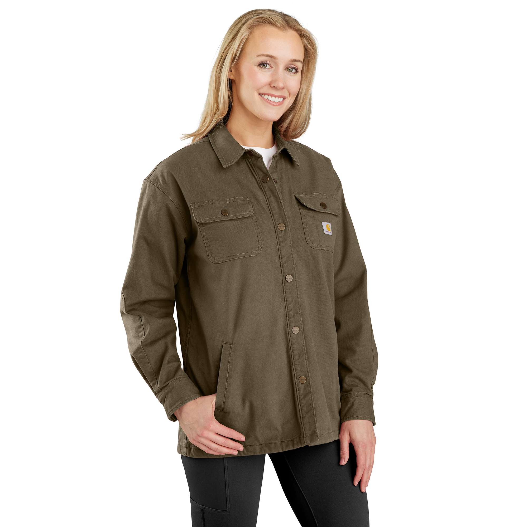Rugged Flex® Loose Fit Canvas Fleece-Lined Shirt Jac