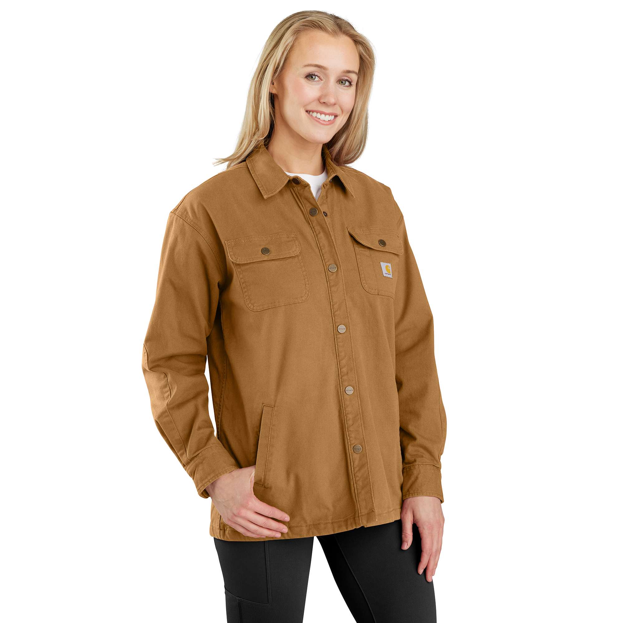 Rugged Flex® Loose Fit Canvas Fleece-Lined Shirt Jac