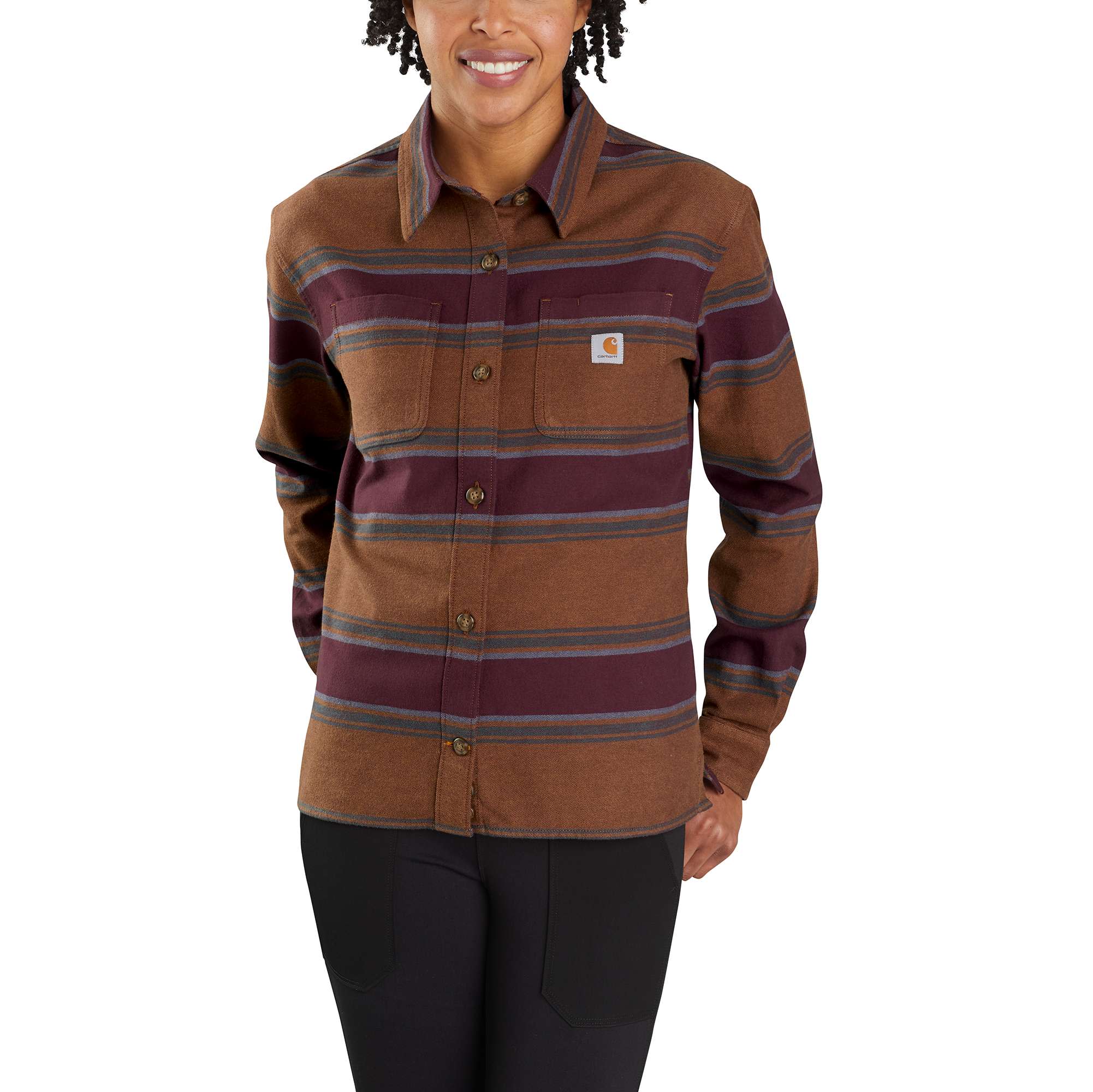Rugged Flex® Loose Fit Midweight Flannel Long-Sleeve Plaid Shirt