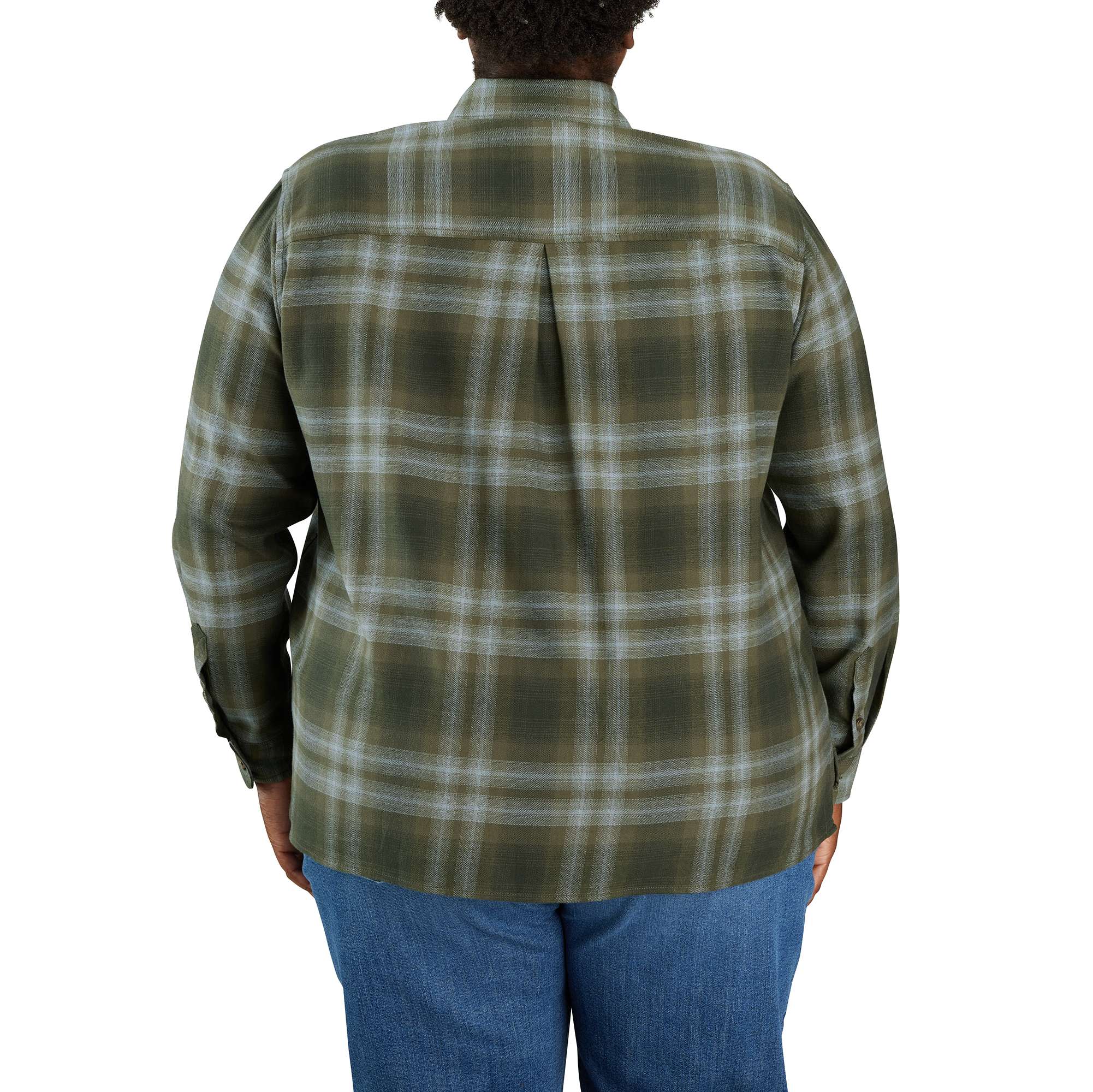 Rugged Flex® Loose Fit Midweight Flannel Long-Sleeve Plaid Shirt - Image 2