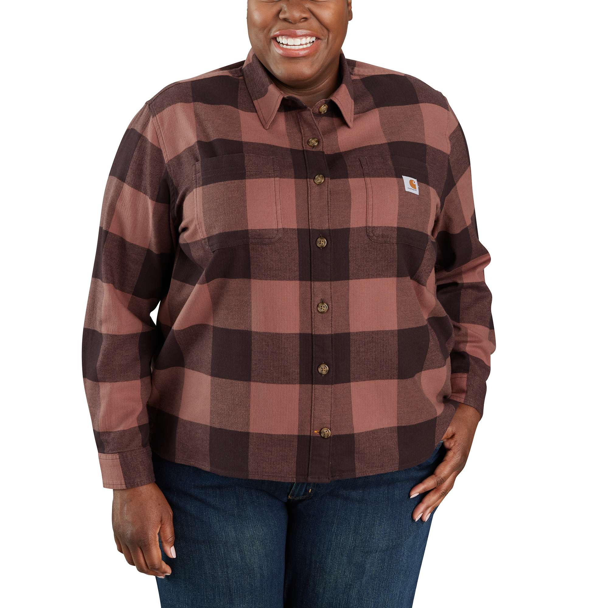 Rugged Flex® Loose Fit Midweight Flannel Long-Sleeve Plaid Shirt - Image 2