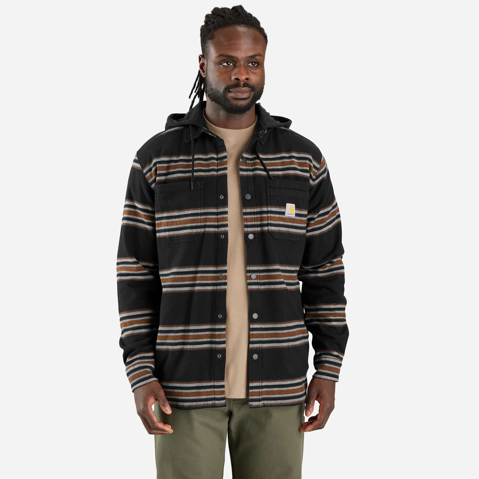 Rugged Flex™ Relaxed Fit Flannel Fleece Lined Hooded Shirt Jac
