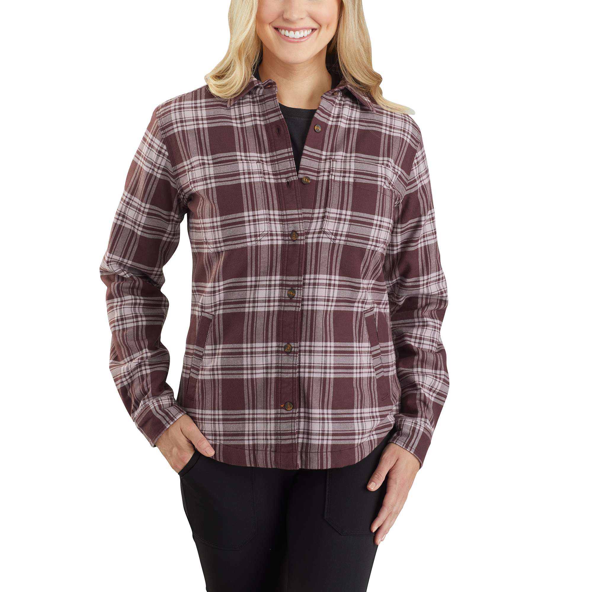 Rugged Flex® Relaxed Fit Flannel Fleece Lined Plaid Shirt