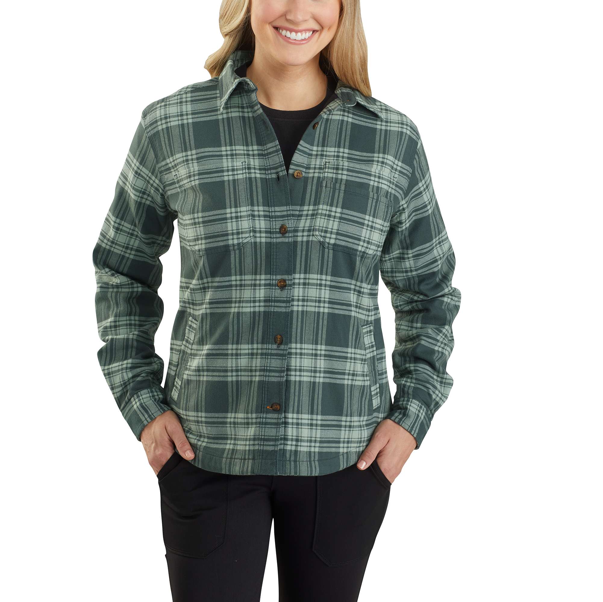 Rugged Flex® Relaxed Fit Flannel Fleece Lined Plaid Shirt