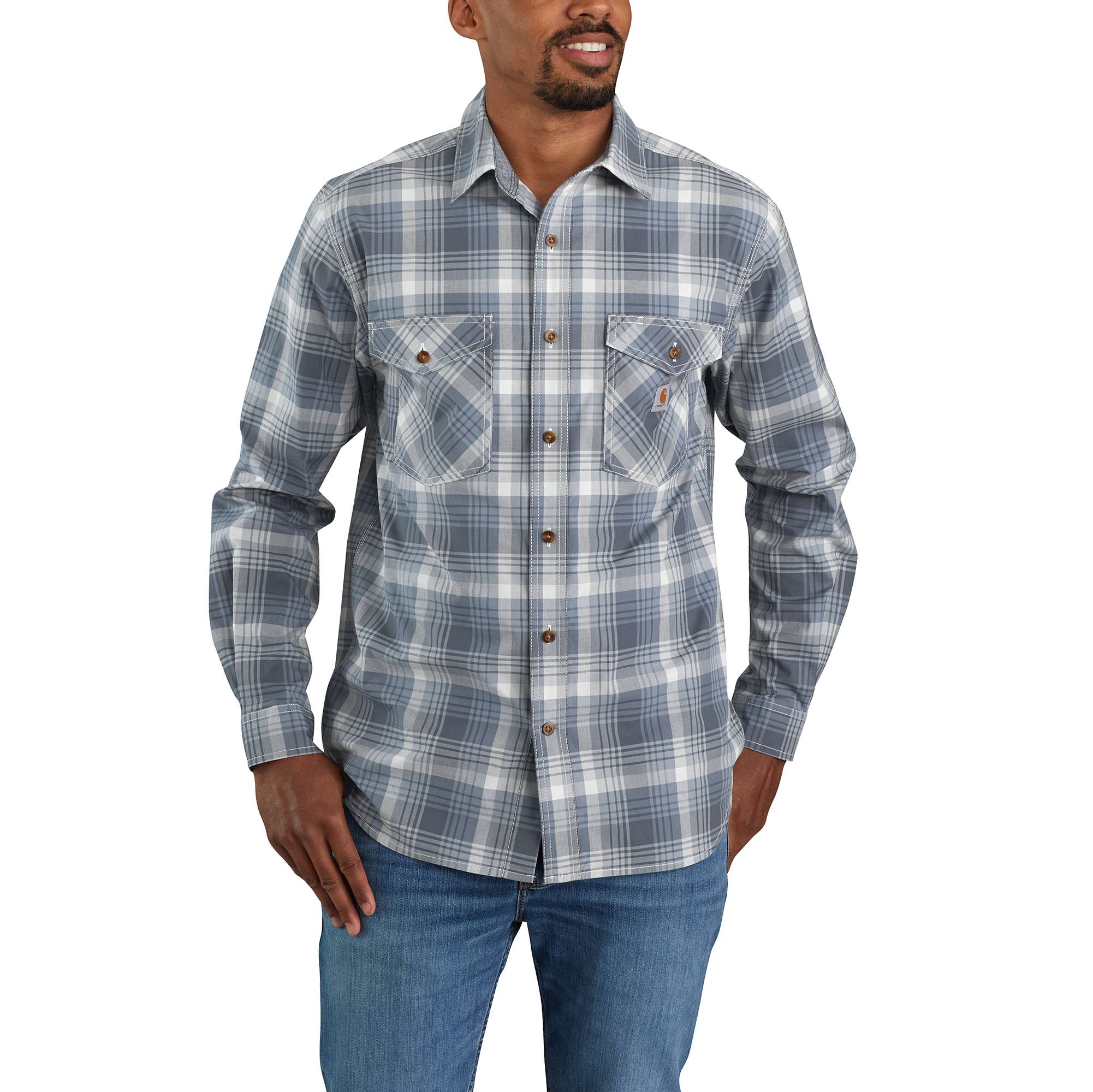 Rugged Flex® Relaxed Fit Lightweight Long-Sleeve Plaid Shirt