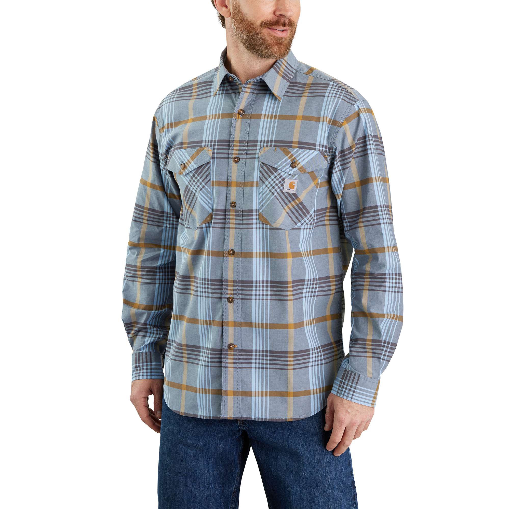 Rugged Flex® Relaxed Fit Lightweight Long-Sleeve Plaid Shirt