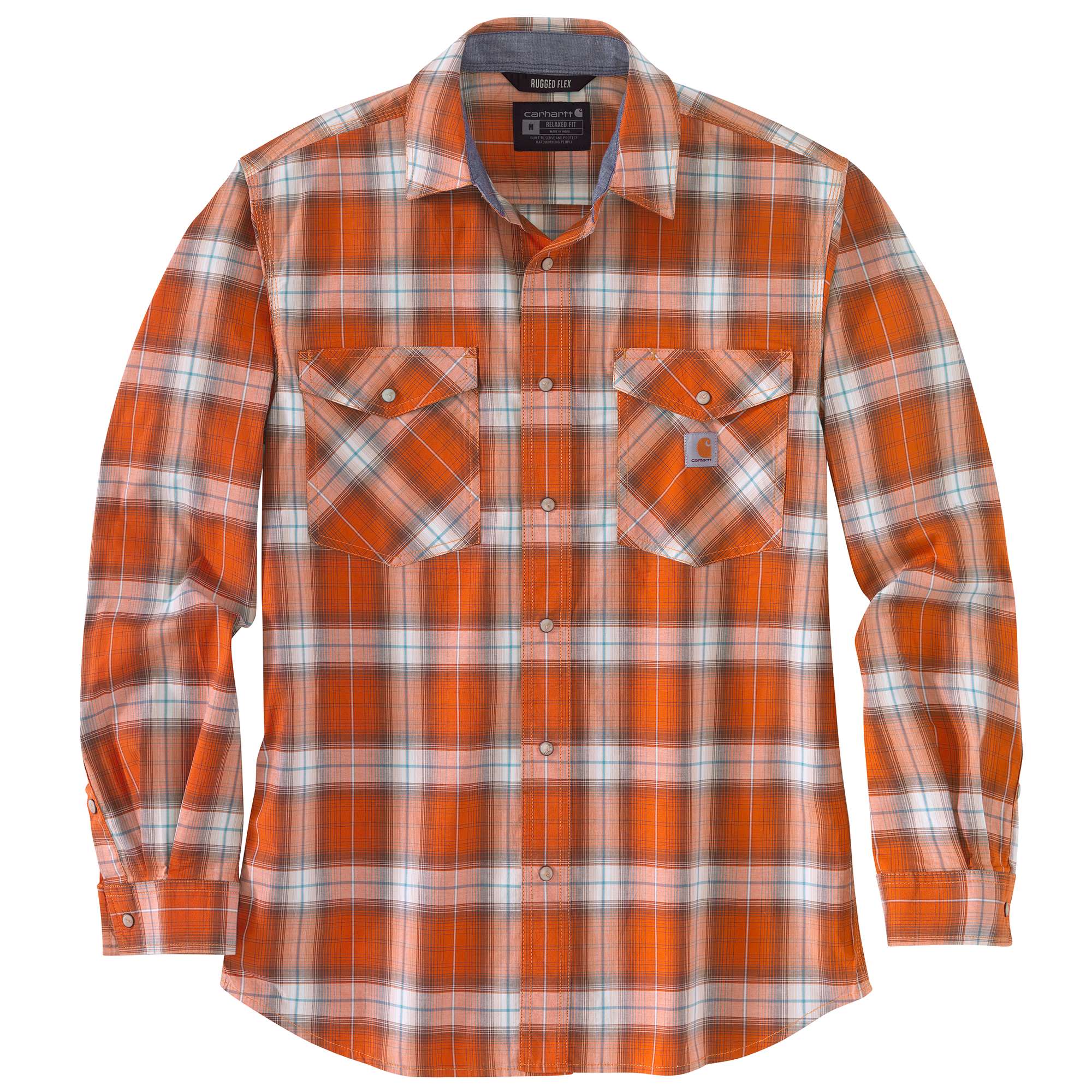 Rugged Flex® Relaxed Fit Lightweight Long-Sleeve Snap-Front Plaid Shirt