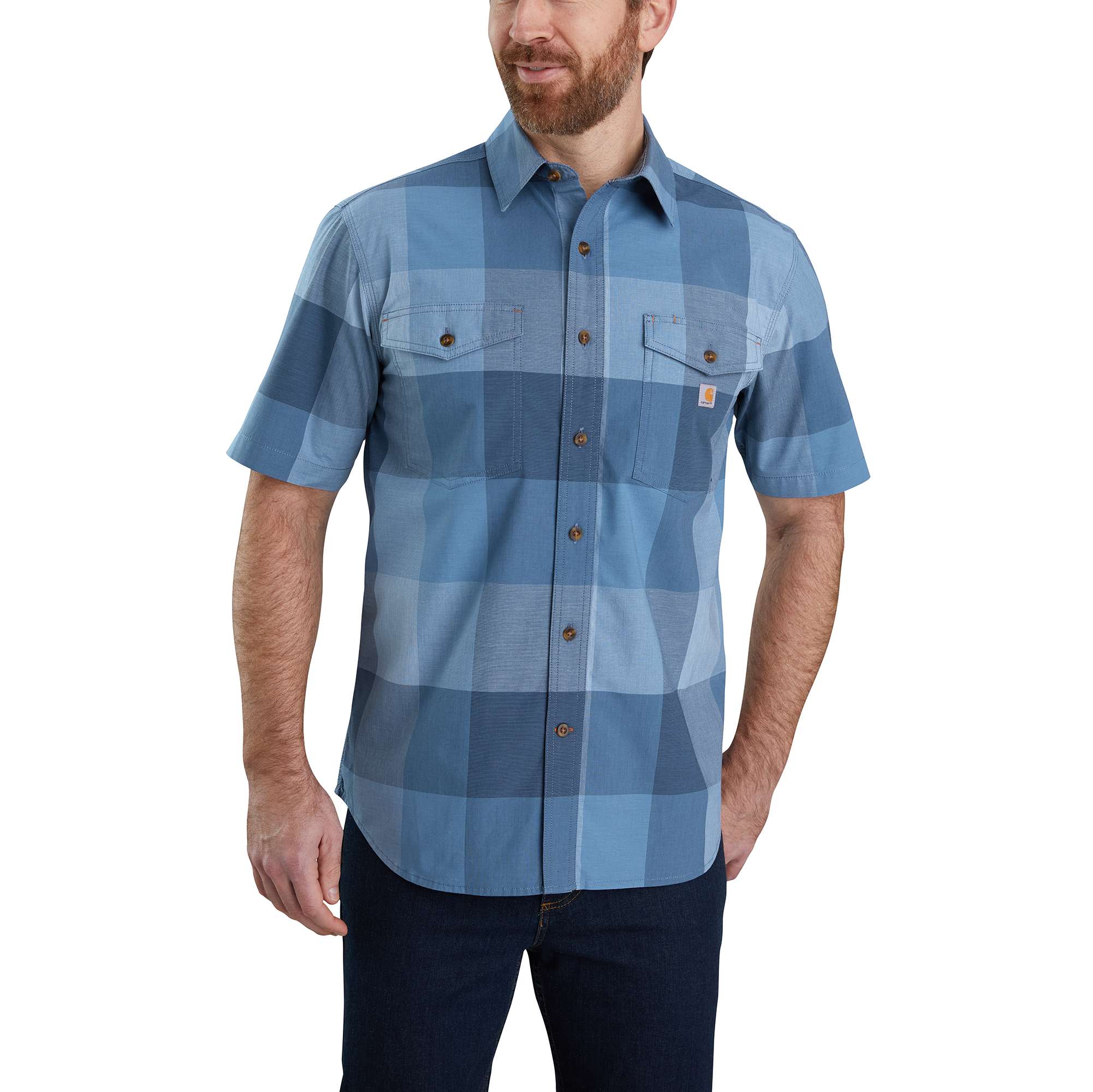 Rugged Flex® Relaxed Fit Lightweight Short-Sleeve Plaid Shirt