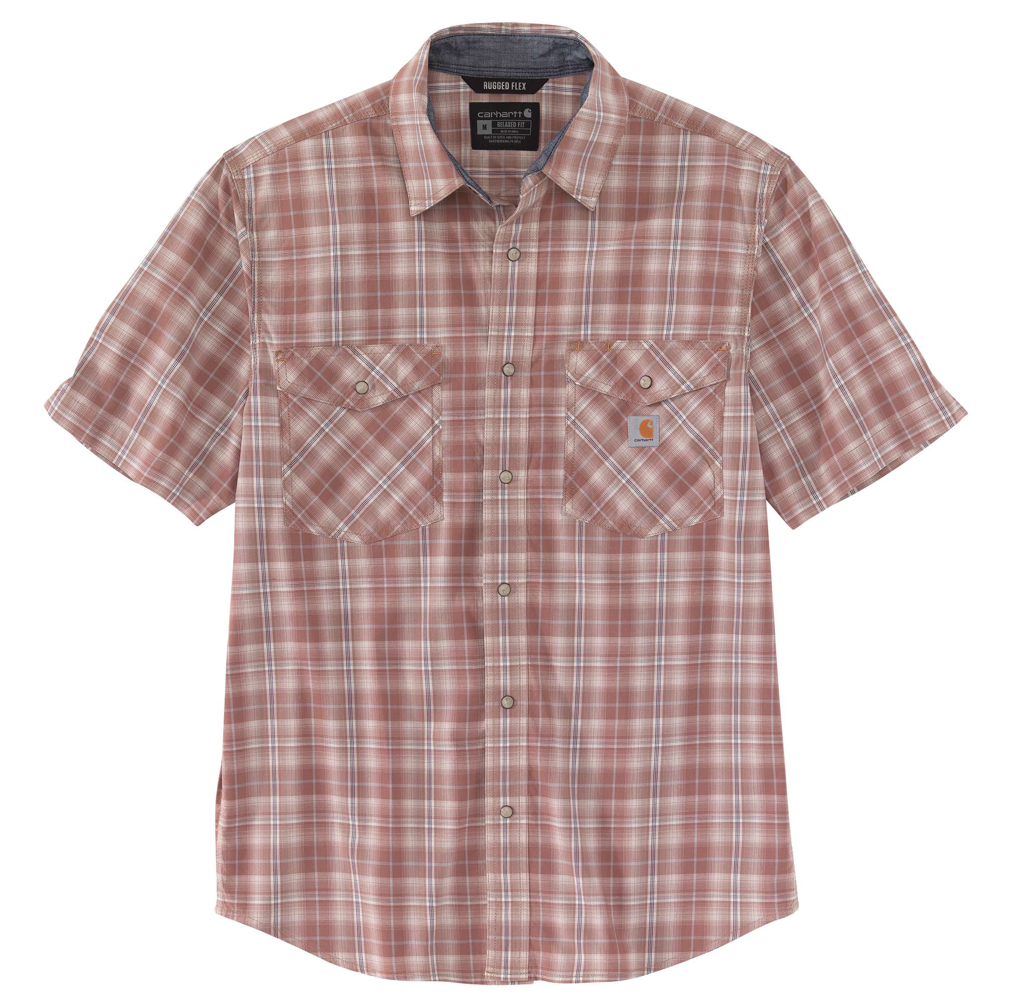 Rugged Flex® Relaxed Fit Lightweight Snap-Front Short-Sleeve Plaid Shirt
