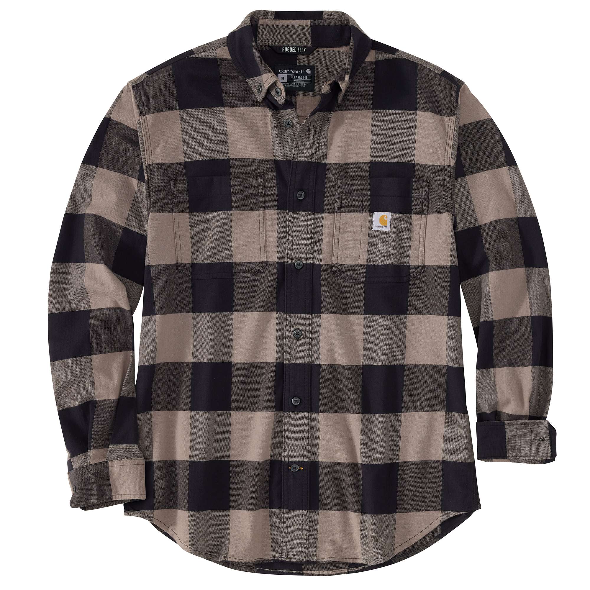Rugged Flex® Relaxed Fit Midweight Flannel Long-Sleeve Plaid Shirt