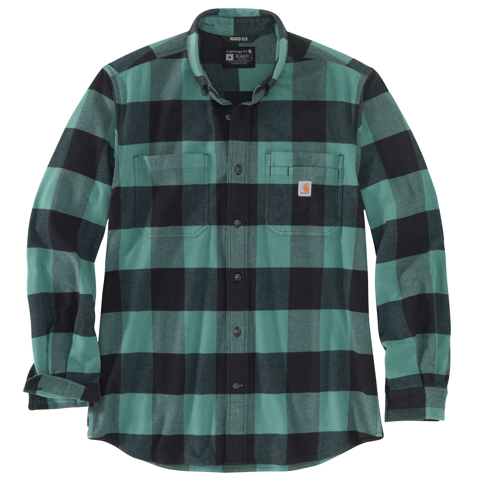 Rugged Flex® Relaxed Fit Midweight Flannel Long-Sleeve Plaid Shirt