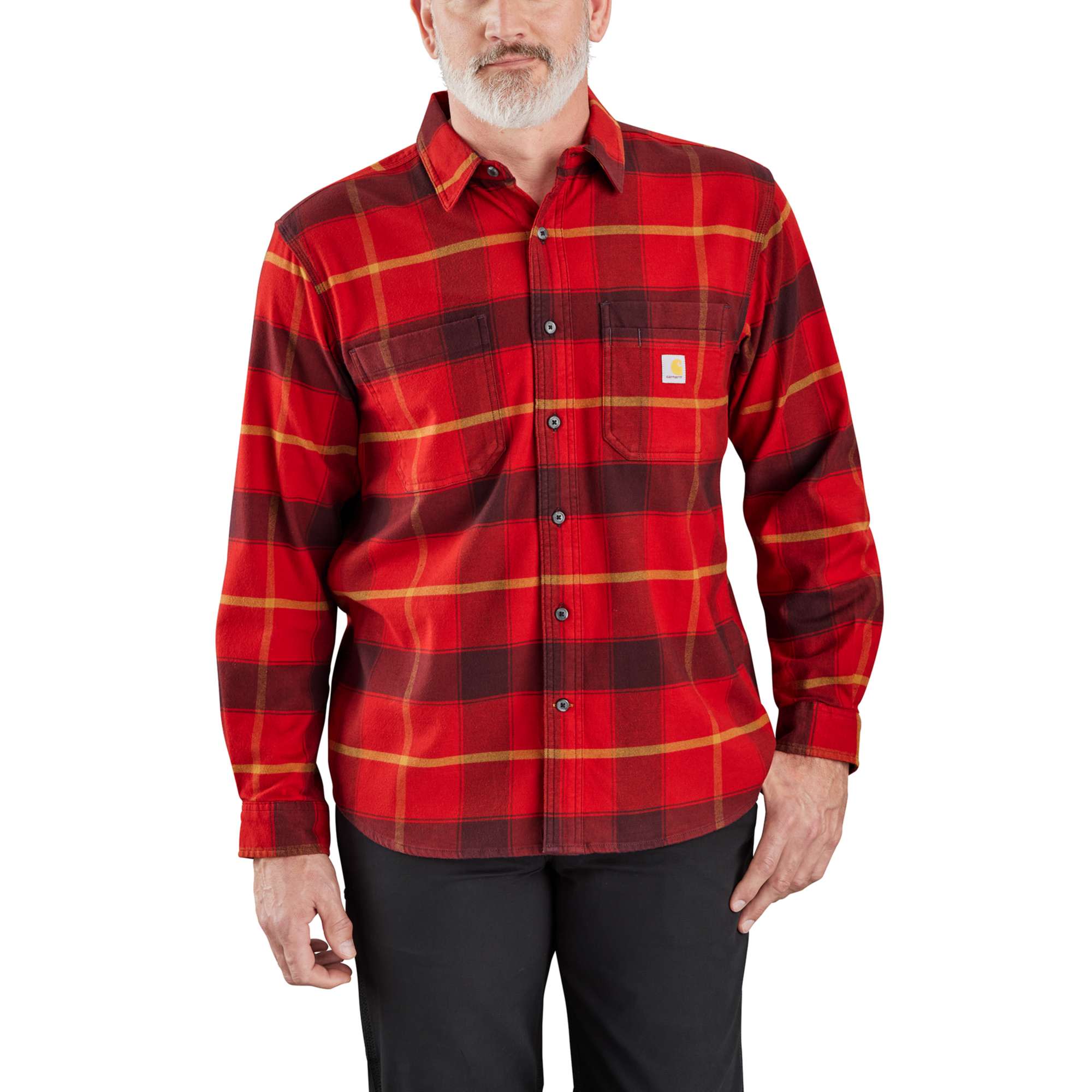 Rugged Flex™ Relaxed Fit Midweight Flannel Long-Sleeve Plaid Shirt