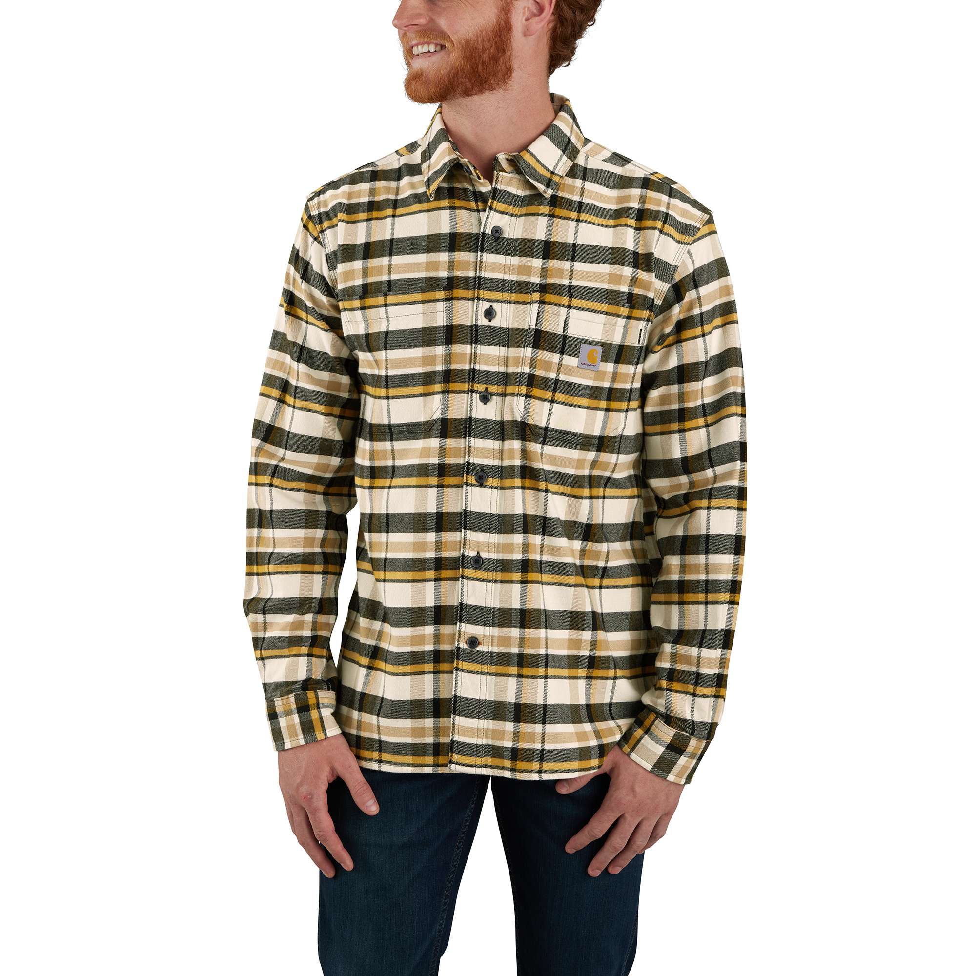 Rugged Flex™ Relaxed Fit Midweight Flannel Long-Sleeve Plaid Shirt