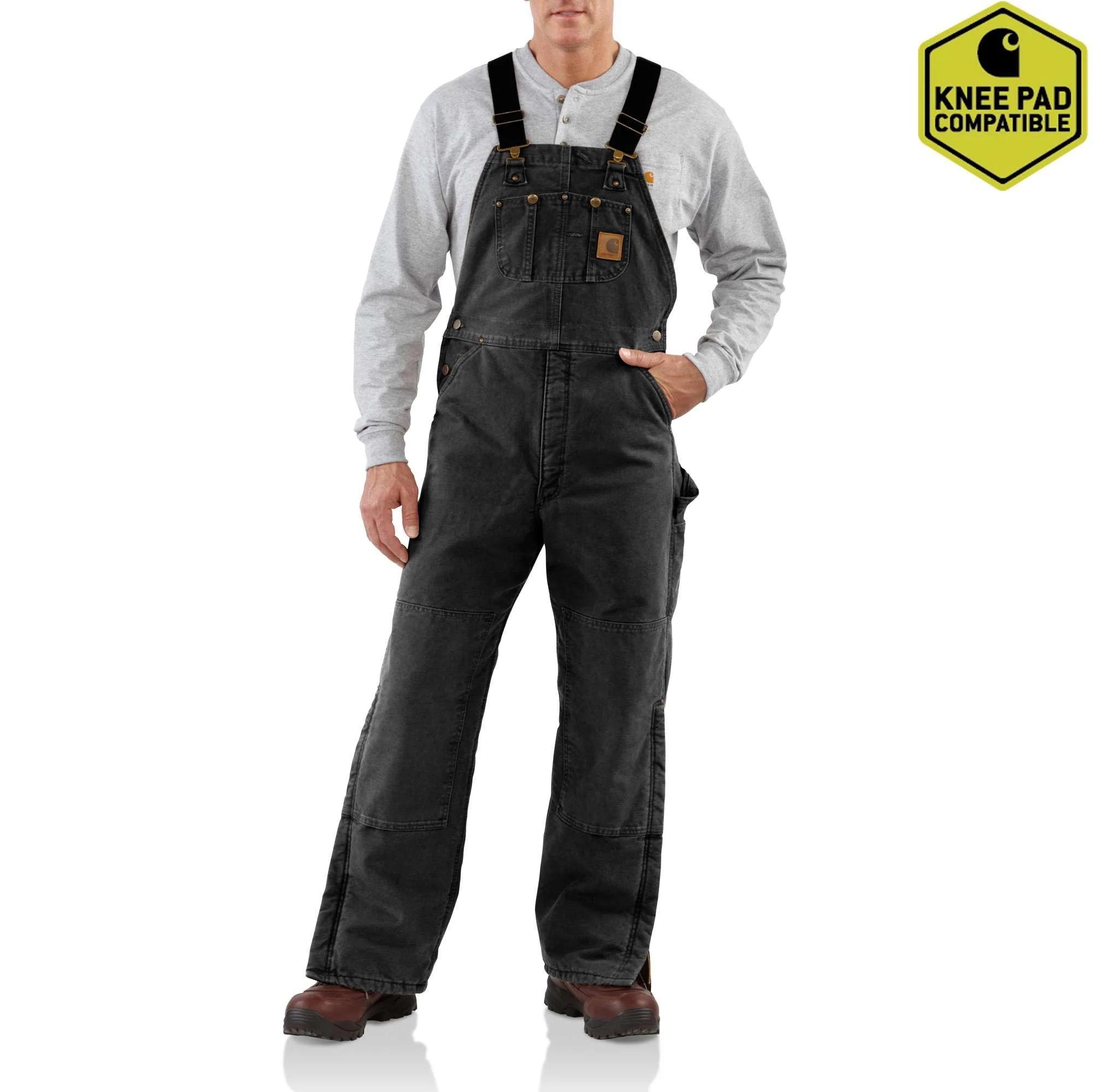 Sandstone Duck Bib Overall / Quilt-Lined