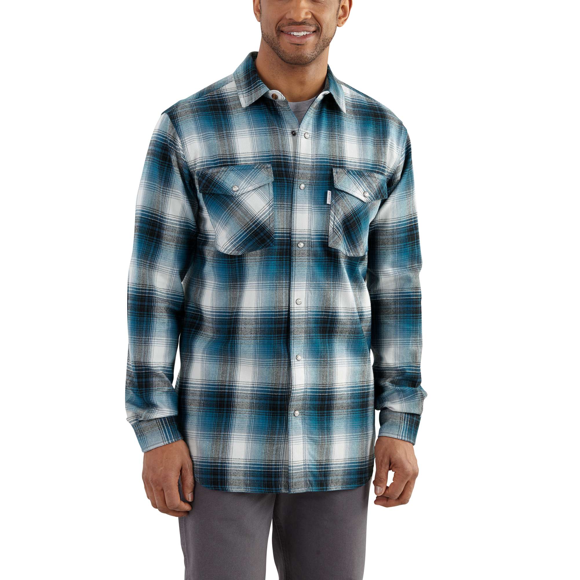 Trumbull Snap Front Plaid Long-Sleeve Shirt