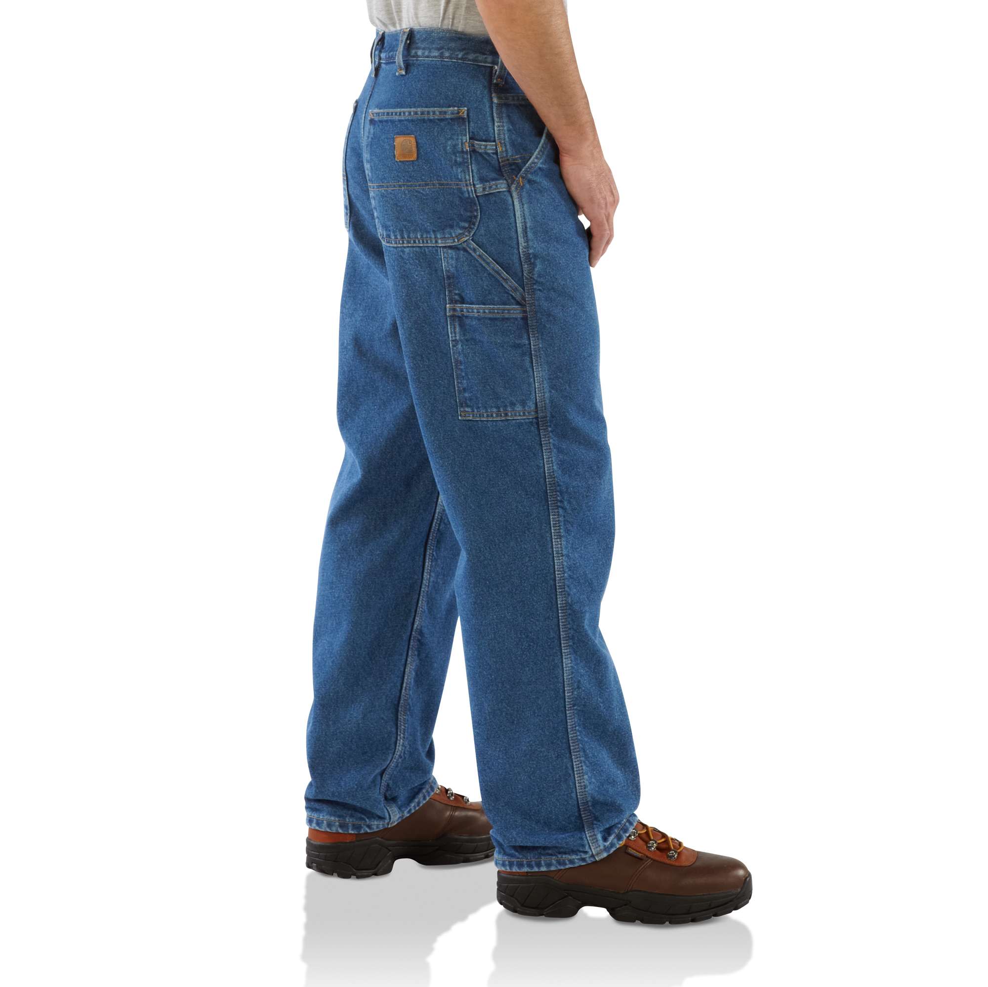 Washed-Denim Work Dungaree/Flannel-Lined - Image 4