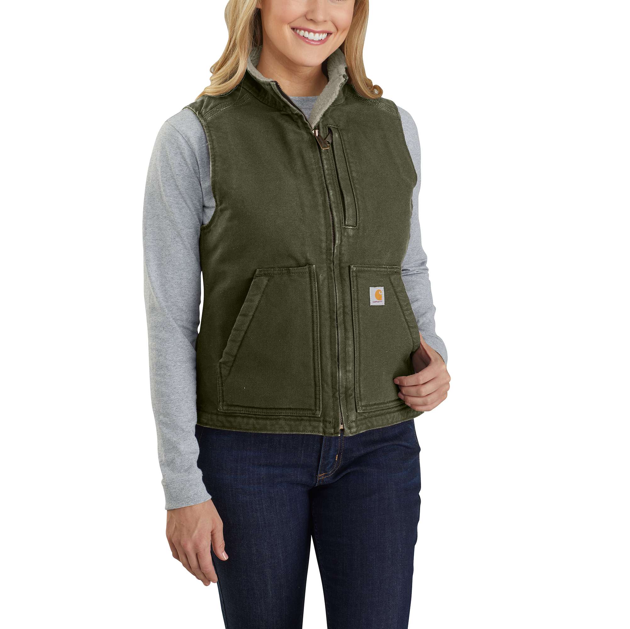 Washed Duck Mock Neck Vest