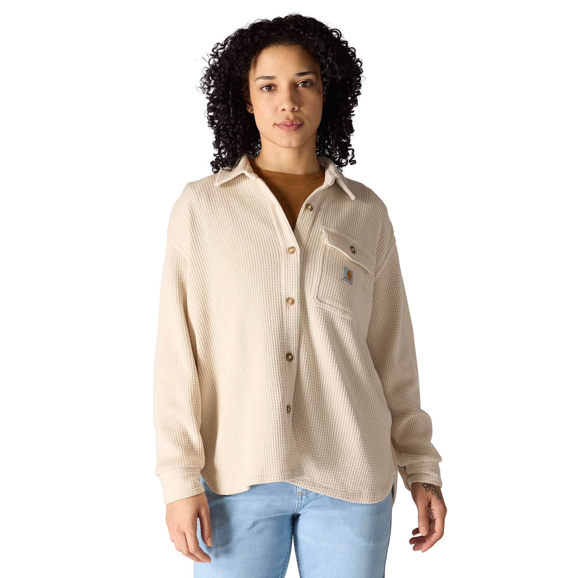 Women's Oversized-Fit Heavyweight Waffle Knit Shirt