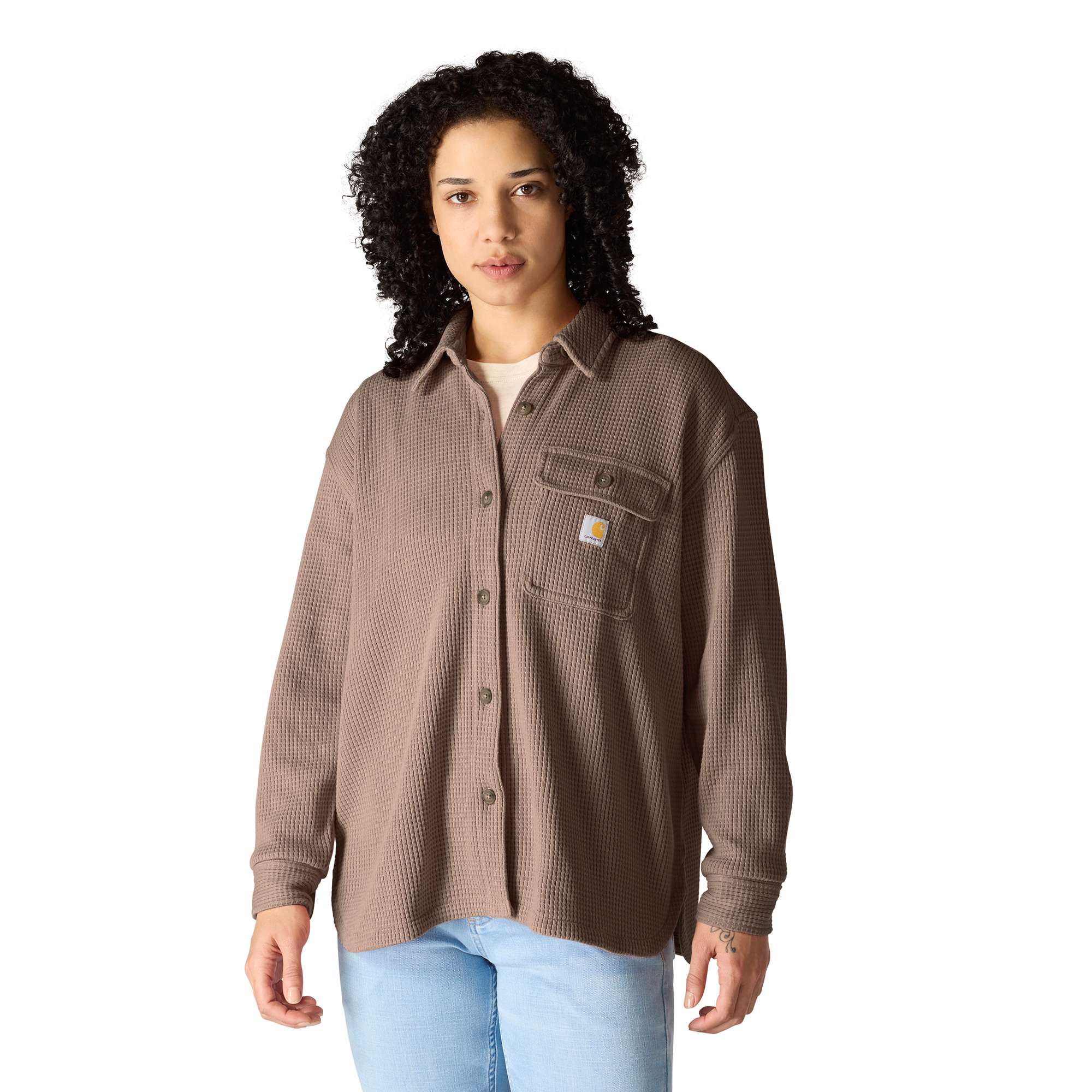 Women's Oversized-Fit Heavyweight Waffle Knit Shirt